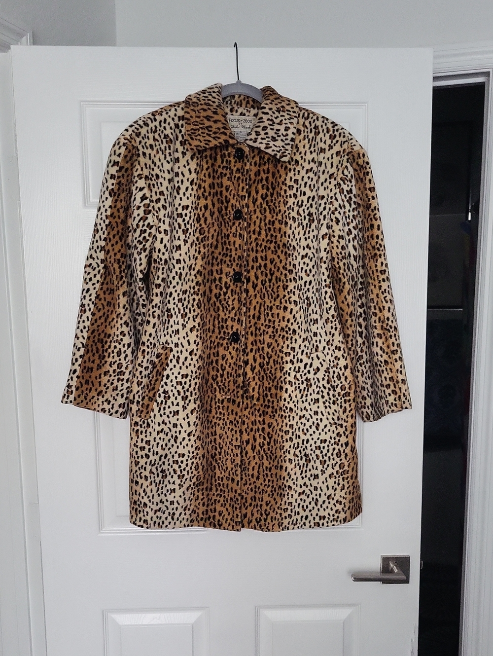 Focus 2000 Leopard Print Trench Coat in Tan and Black